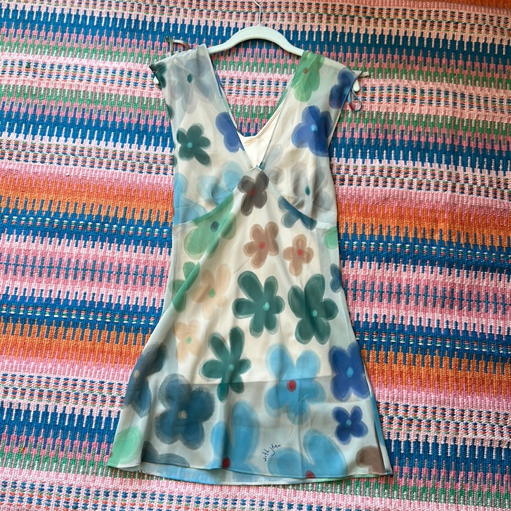 With Jean Lani Mini Dress in Viola Bloom